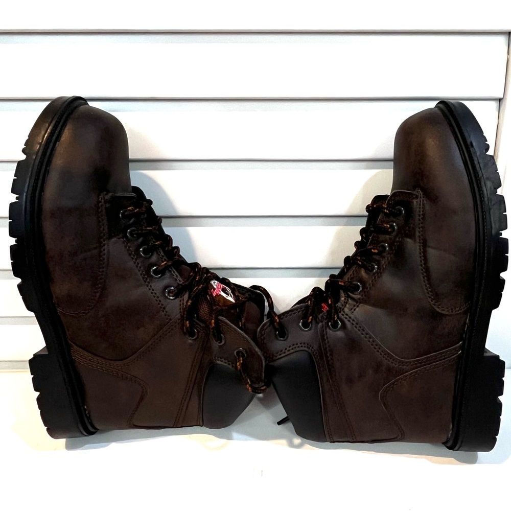 Men's boots (BRAHMA brand) with steel toe cap, brown color - Picture 6 of 8